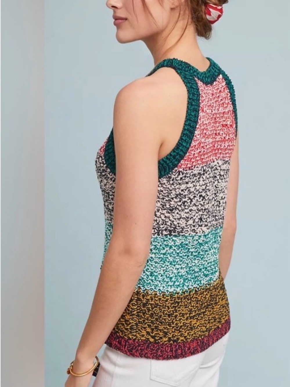 Anthropologie Maeve Knit Harmony Tank Striped Top in Multicolor NWOT Size XL - Picture 2 of 7
